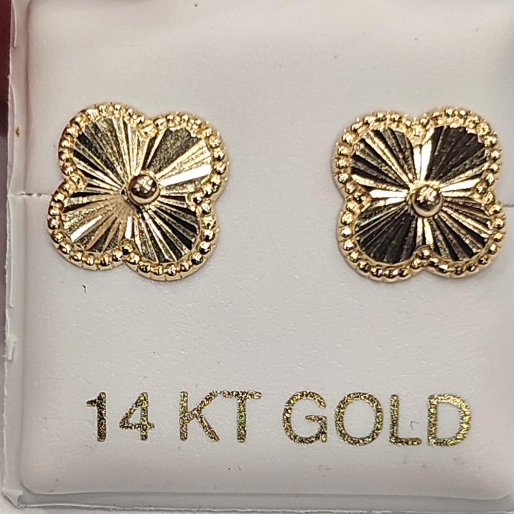 Gold Floral Stud Earrings